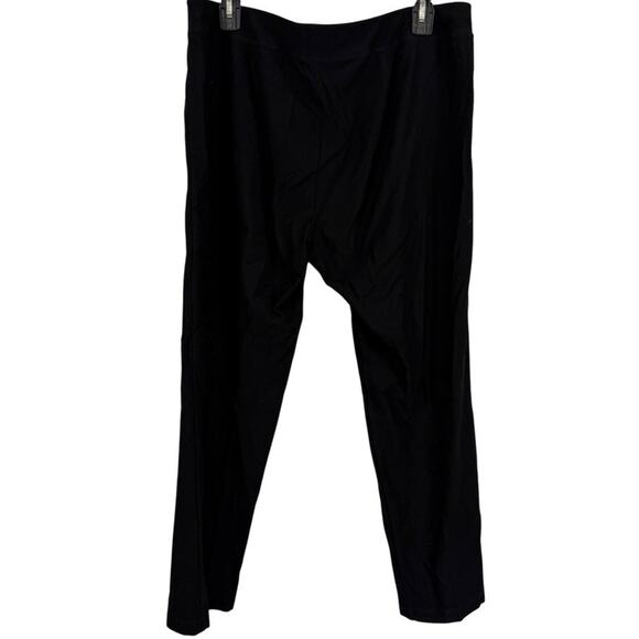 Eileen Fisher Stretch Knit Crepe Stretch Pull On Elastic Waist Black Pants sz L - Picture 13 of 16